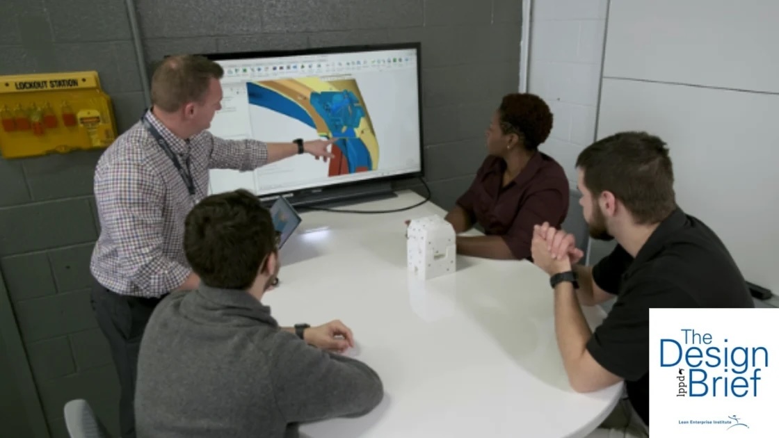 Program team is reviewing 3D tolerance analysis of a new design.